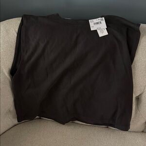 American Eagle Black/Dk Gray Sleeveless Blouse NWT